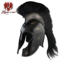 BK1522 - Black Coated Corinthian Trojan Helmet with Horse Hair Crest - BK1522