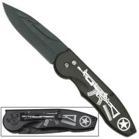 IN9B4-H - AKS-74 Assault Rifle Switchblade Large Knife by Azan IN9B4-H - Knives