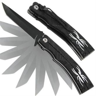Arachnid Butterfly Tanto Spring Assisted Knife Black LL2272 Spring Assisted Knives