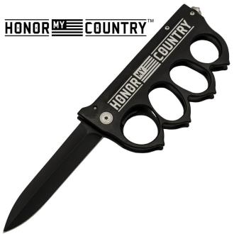 Honor My Country Brass Knuckle Trigger Action Folder