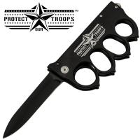 B-161-BK-POT - Protect Our Troops Brass Knuckle Trigger Action Folder