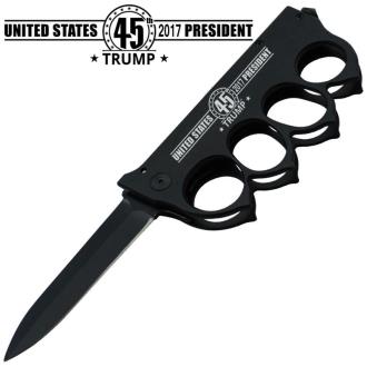 Trump 45th President Brass Buckle Trigger Action Folder