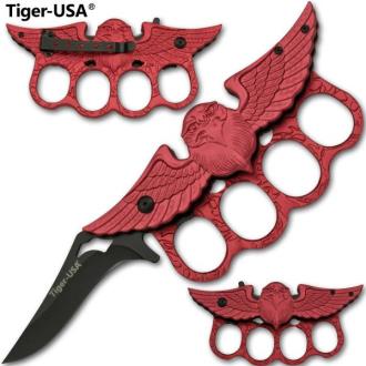 Red Eagle Knuckle Trench Knife by Tiger-USA
