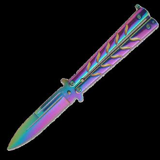 Spectrum Twist II Butterfly Knife Balisong Flipper Rainbow