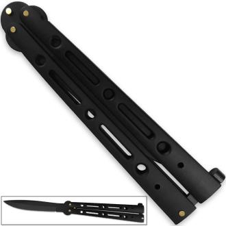 Stealth Executive Butterfly Balisong Knife Ninja Black 10.25in Flipper