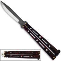 B7-RD - Executive Butterfly Balisong Knife Hailfire Red 10.25in Flipper