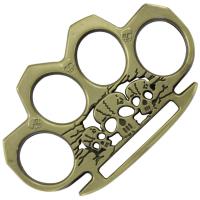 BB1347V - Deaths Triad Antiqued Brass Knuckle Buckle