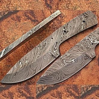 Custom Made Damascus Steel Skinner Knife (Blank Blade) 8in 1095 Steel