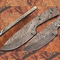BDM-02 - Custom Made Damascus Steel Skinner Knife Blank Blade 8in 1095 Steel