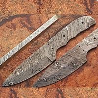 BDM-03 - Custom FULL DAMASCUS Steel Militia-cut Knife (Blank Blade) 9.25in 1095 Steel
