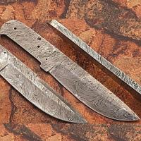 BDM-05 - Custom FULL DAMASCUS Steel Knife (Blank Blade) 9.75in 1095 Steel