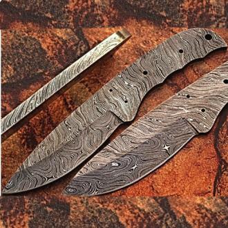 Custom Survival Full Damascus Steel Knife Blank Blade 9in 1095 Steel