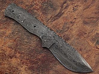 Blank Blade Damascus Eye Bird Pattern Full Tang Skinner Knife 1