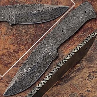 Blank Blade Damascus Eye Bird Pattern Full Tang Skinner Knife 2