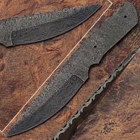 BDM-2300 - Blank Blade Damascus Eye Bird Pattern Full Tang Skinner Knife 4