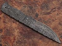 BDM-2303 - White Deer Blank Blade Knife Damascus Eye Bird Pattern Forged Steel Full Tang Skinner