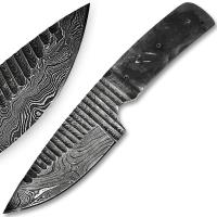 BDM-2376 - Blank Blade Grooved Damascus Steel Knife Full Tang 1095HC Make Your Own Handle