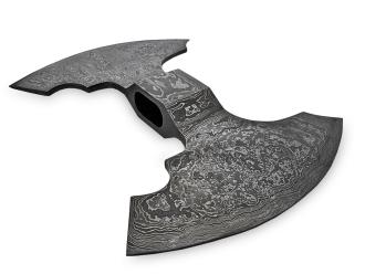 White Deer Vikings Double Edged Battle Axe Head Blank Damascus Steel Hatchet Tomahawk