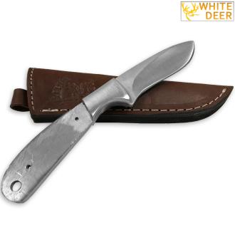 White Deer Blank Pot Belly J2 Steel Skinner Knife Hunters Drop Point