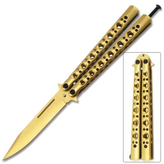 Swift Gold Balisong Butterfly Knife