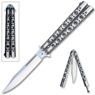 Balisong Butterfly Knife Silver