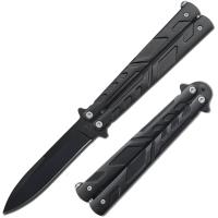 BF-170BK - Swift Black Spear Point Single Edge Blade Balisong Butterfly Knife