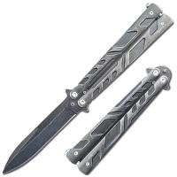 BF-170SW - Swift Matte Black Spear Point Single Edge Blade Balisong Butterfly Knife