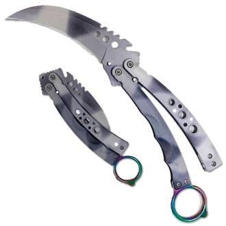 Silver Karambit Tactical Butterfly Knife Limited Edition