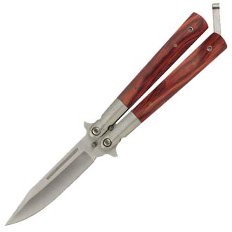 Balisong Butterfly Knife Frost Wood Handle
