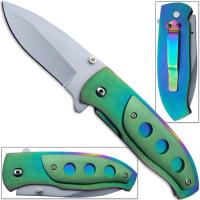 BF-010264C-GR - Titanium Coated Vengeance Knife AUS-8 Steel Manual Folding - GR