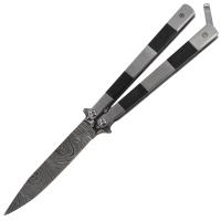 BF2274_D1 - Horror Show Damascus Steel Heavy Duty Fanning Butterfly Knife