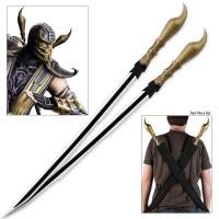 BK2664 - Scorpion Stinger Twin Sword Set With Shoulder Harness Sheath