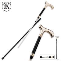 BK2581 - Black and Gold Gent Sword Cane