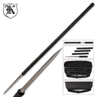 New PrTri-Edged Heavy Spear With Zippered Case - Titanium Finish