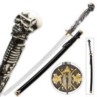 BK3205 - &quot;Something Wicked&quot; Skull and Bones Fantasy Katana Sword with Scabbard