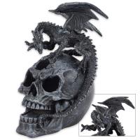 Bk3551 - Dragon And Skull Statue With LED Light