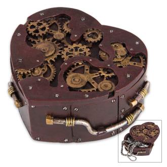 Heart Shaped Steampunk Trinket Box