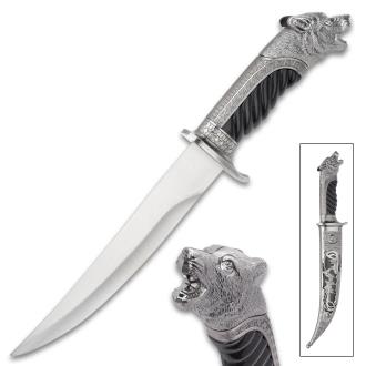 Royal Hunter Bear Head Knife Silver