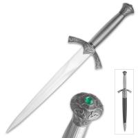 BK3666 - Celtic Dagger with Faux Emerald and Sheath