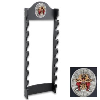 Sword Stand With Medallion Displays 8 Swords