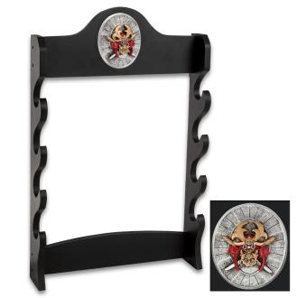 Sword Stand With Medallion Displays 4 Swords