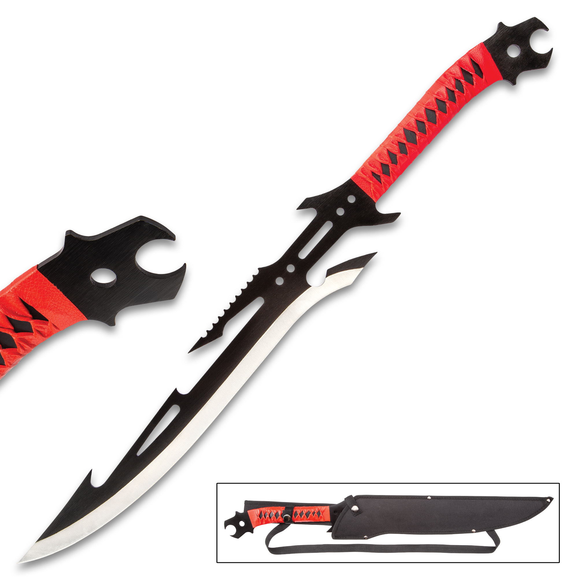 Red Guardian Ninja Sword and Kunai /