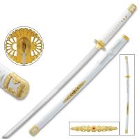 BK4500 - White Lotus Katana With Scabbard - High Carbon Steel