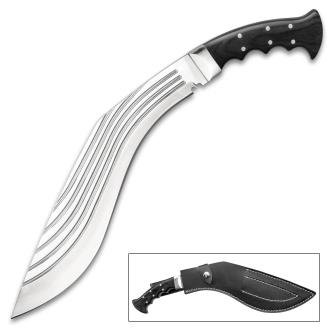 Rippled Steel Kukri Knife With Sheath Stainless Steel Blade