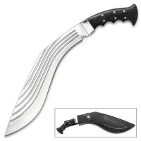 BK4550 - Rippled Steel Kukri Knife With Sheath Stainless Steel Blade