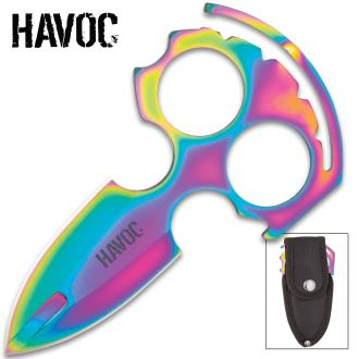 Havoc Rainbow Push Dagger With Sheath