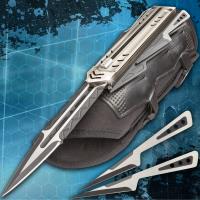 BK4976 - The Enforcer Tactical Gauntlet And Throwing Knives