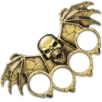 Skull With Bat Wings Paperweight - Crafted Of Stainless Steel