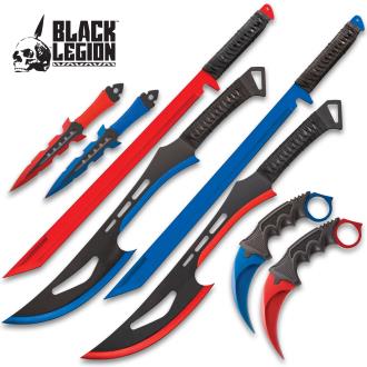 Fire and Ice Battle Set - Stainless Steel Blades with Sheaths