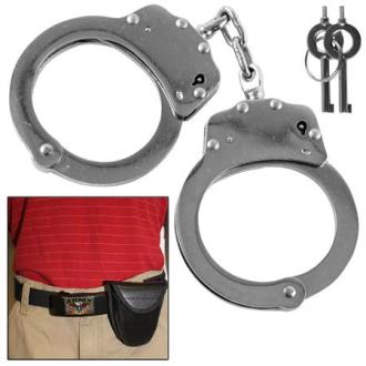 Busted High Security Authentic Stainless Steel Handcuff AZ115BL - Swords Knives and Daggers Miscellaneous